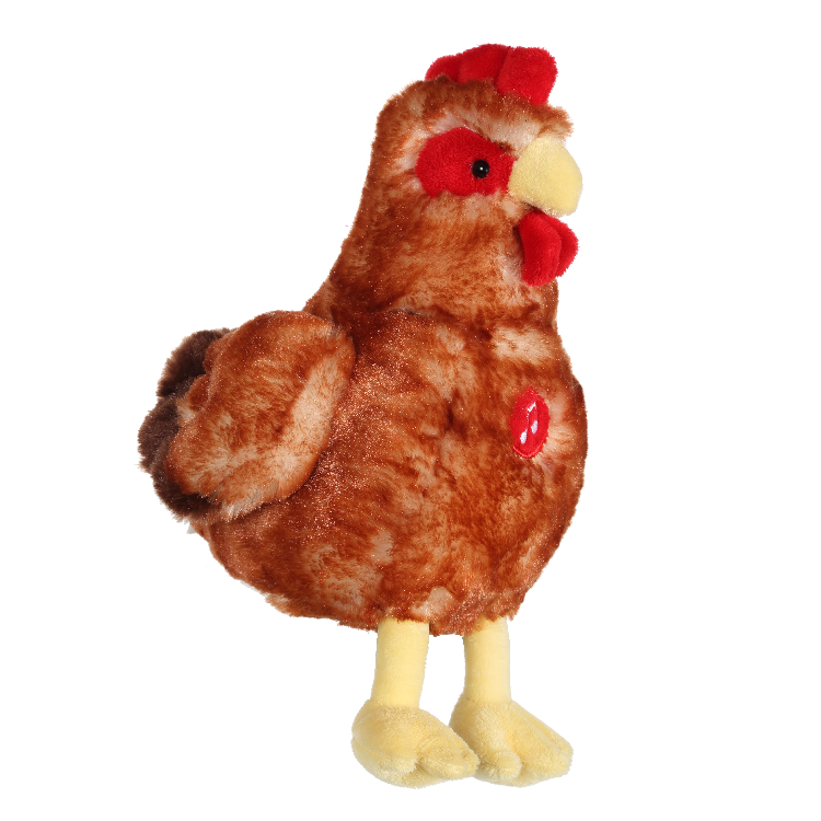  peluche poule rousse sonore 22 cm 